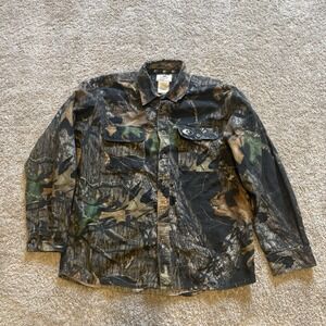 Mossy Oak Apparel Button Up Shirt Mens Large Cotton Camo Hunting